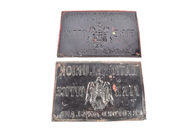 Lot 1 - Two 19th Century tin rectangular coloured enamel signs