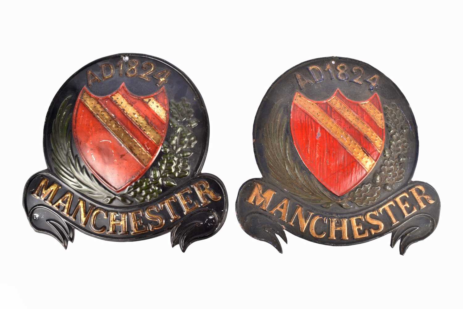 Lot 25 - Two 19th Century copper Machester Fire and Life Assurance Company founded in 1824 firemarks
