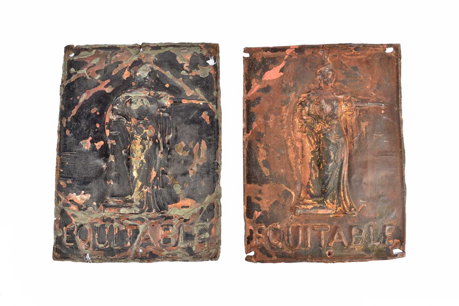 Lot 36 - Two 19th Century copper Equitable Fire Insurance Company firemarks