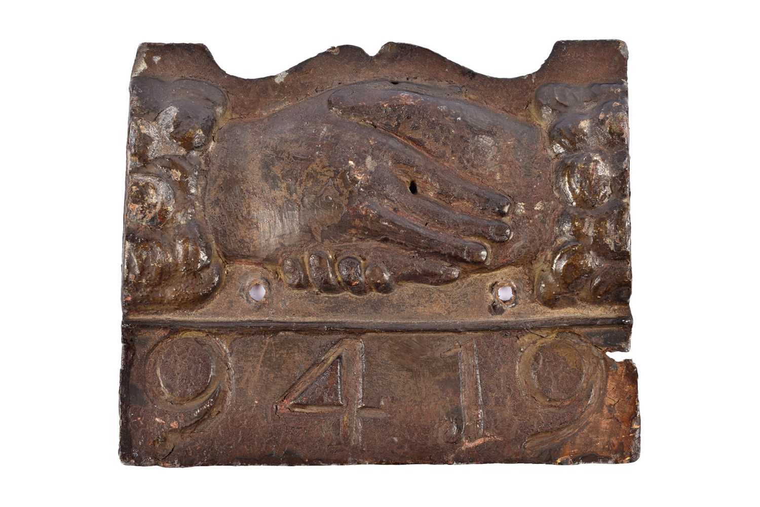 Lot 80 - A 19th Century lead Edinburgh Friendly Insurance Against Losses by Fire firemark