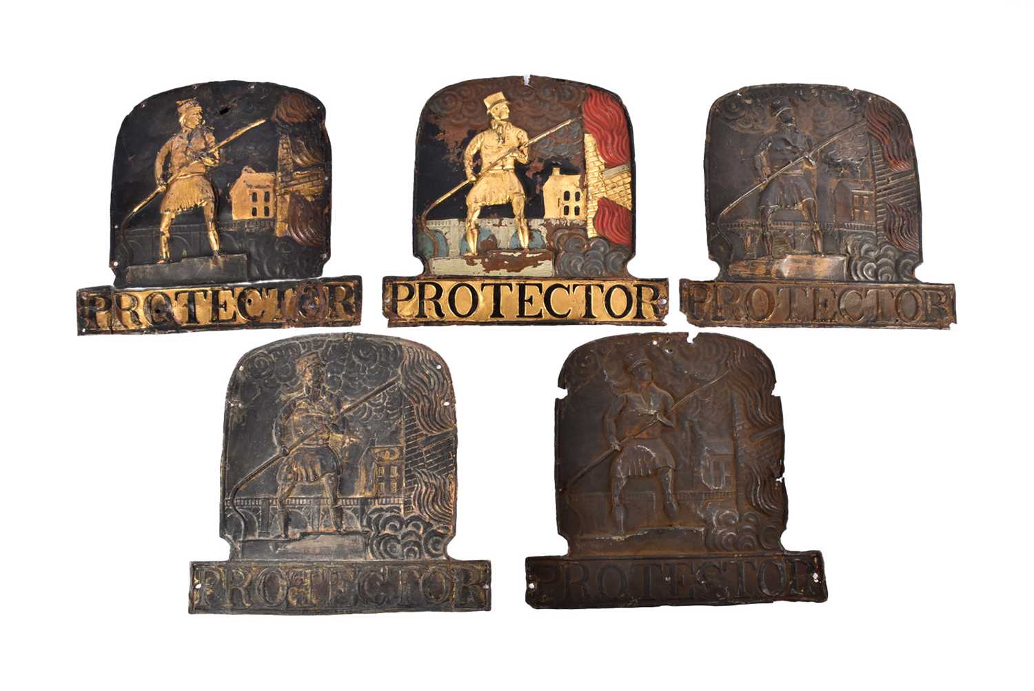Lot 88 - Five 19th Century copper Protector Fire Insurance Company firemarks