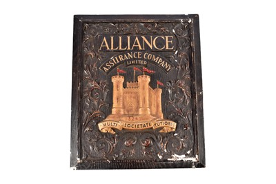 Lot 212 - A plaster rectangular sign for Alliance Assurance Company Limited Sign