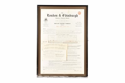 Lot 235 - Framed The London & Endinburgh Insurance Company Limited Motor Vehicle Policy