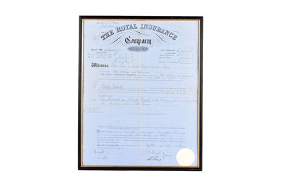 Lot 244 - Framed The Royal Insurance Company Limited policy