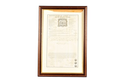 Lot 245 - Framed Birmingham Fire Office policy