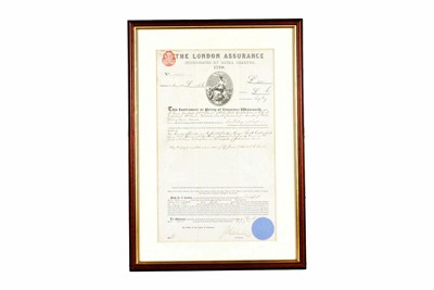 Lot 246 - Framed and glazed The London Assurance policy