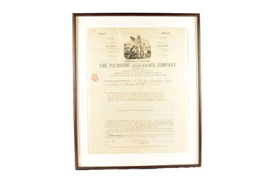 Lot 252 - Framed and glazed The Patriotic Assurance Company Insurance Policy