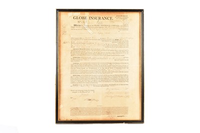 Lot 258 - Framed Globe Insurance Policy