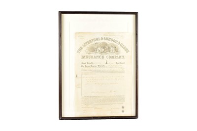 Lot 265 - Framed and glazed The Liverpool & London & Globe Insurance Company Policy
