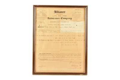Lot 271 - Framed and glazed Life and Fire Asssurance Company Policy