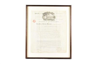 Lot 288 - Framed and glazed Shropshire & North Wales Assurance Company Insurance Policy