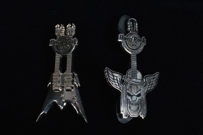 Lot 7 - A collection of ten chrome Hard Rock Café Cayman Islands pin badges