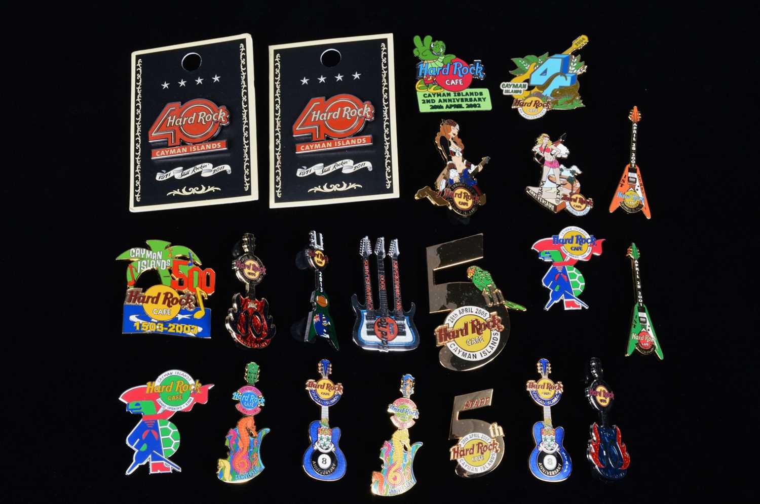 Lot 10 - A collection of twenty anniversary Hard Rock Café Cayman Islands pin badges