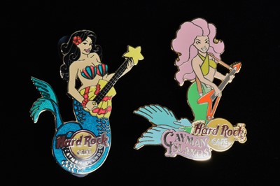 Lot 12 - A collection of eight Mermaid Hard Rock Café Cayman Islands pin badges
