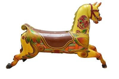 Lot 26 - A large English painted wooden carousel horse ‘David’