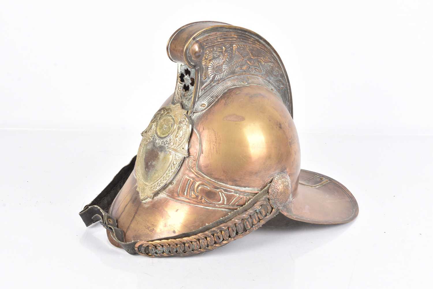 Lot 50 - A Merryweather Pattern Brass Fire Helmet