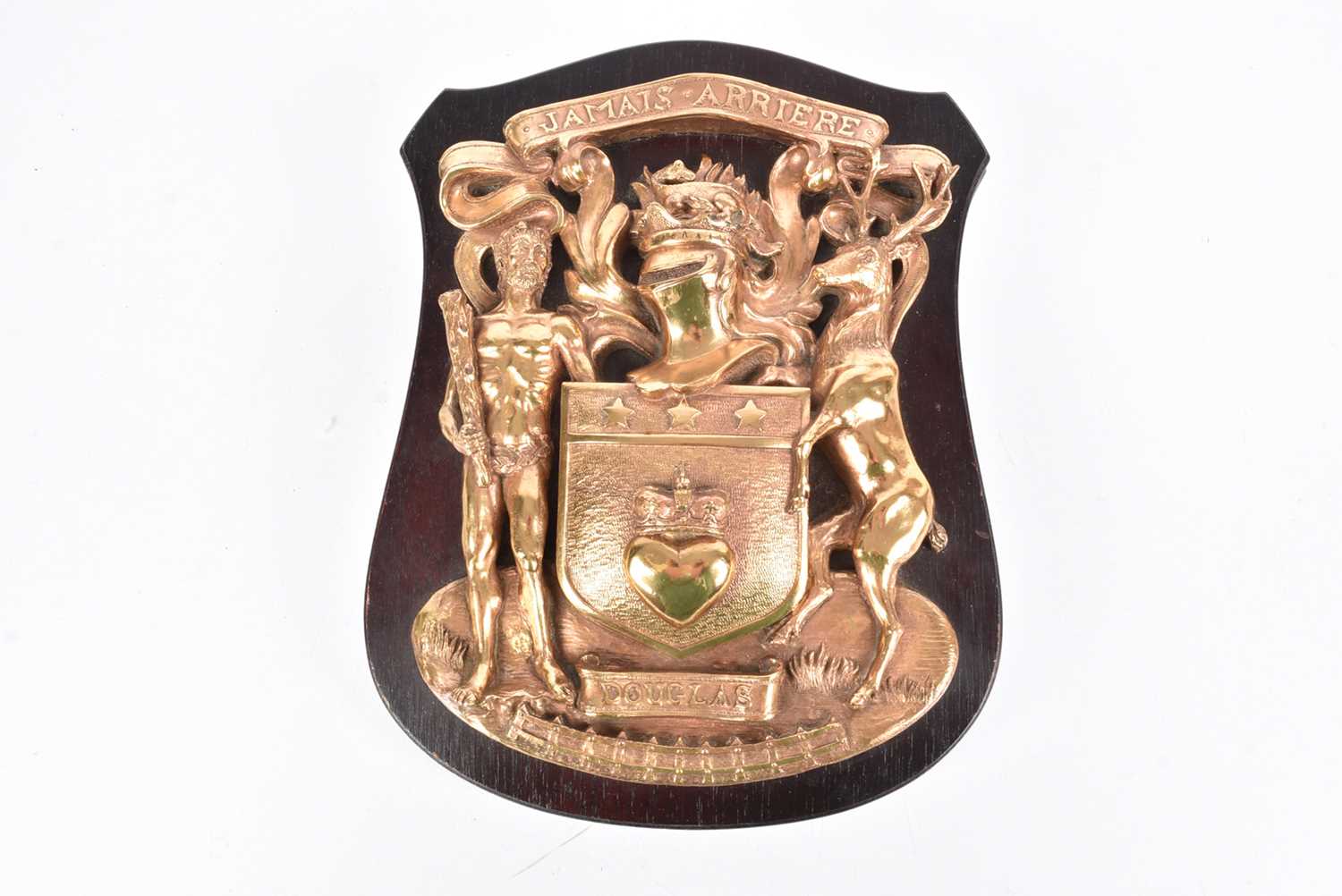 Lot 81 - A cast brass Coat of Arms for the Douglas Clan