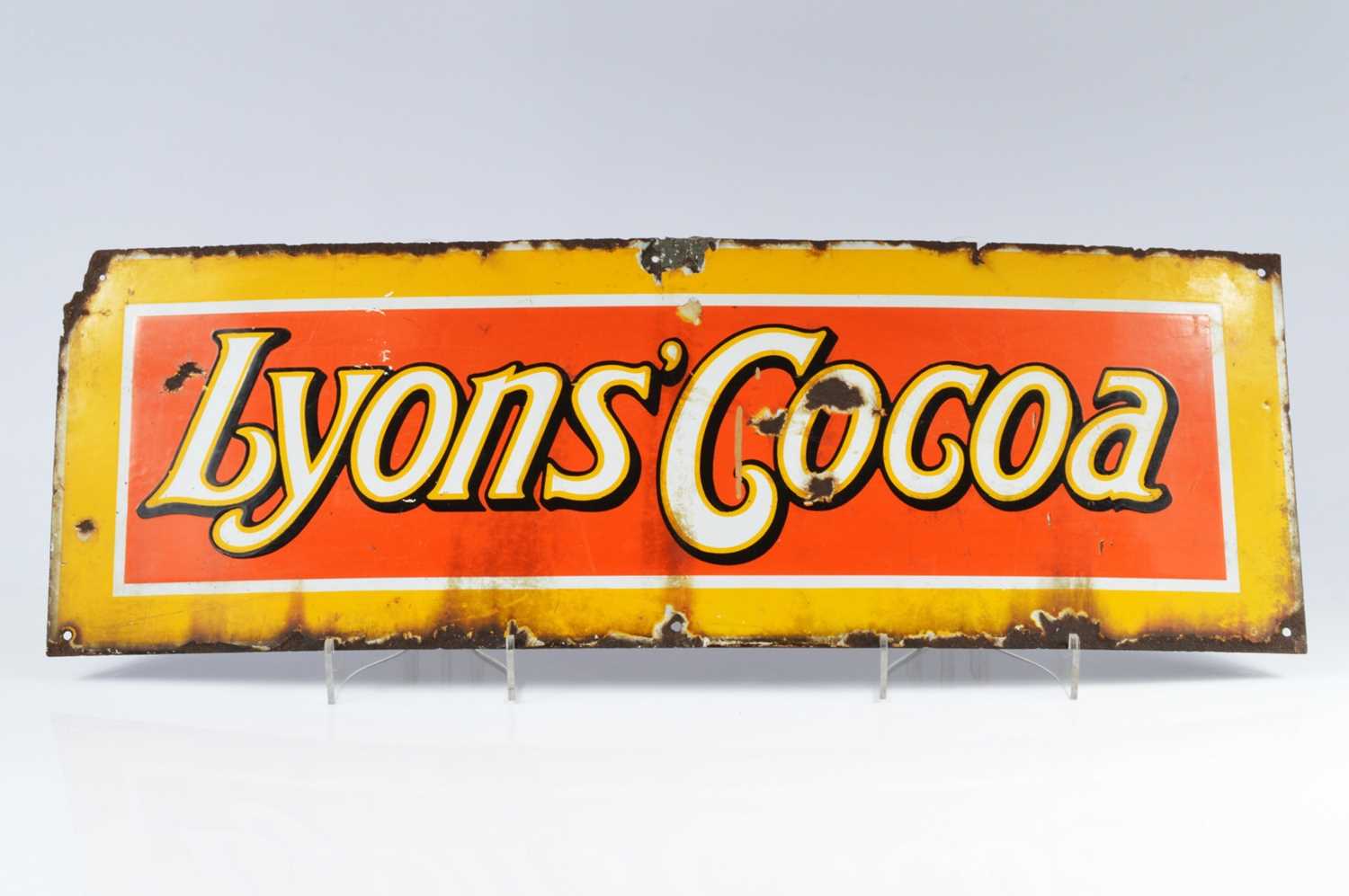 Lot 94 - A vintage Lyon's Cocoa advertising sign