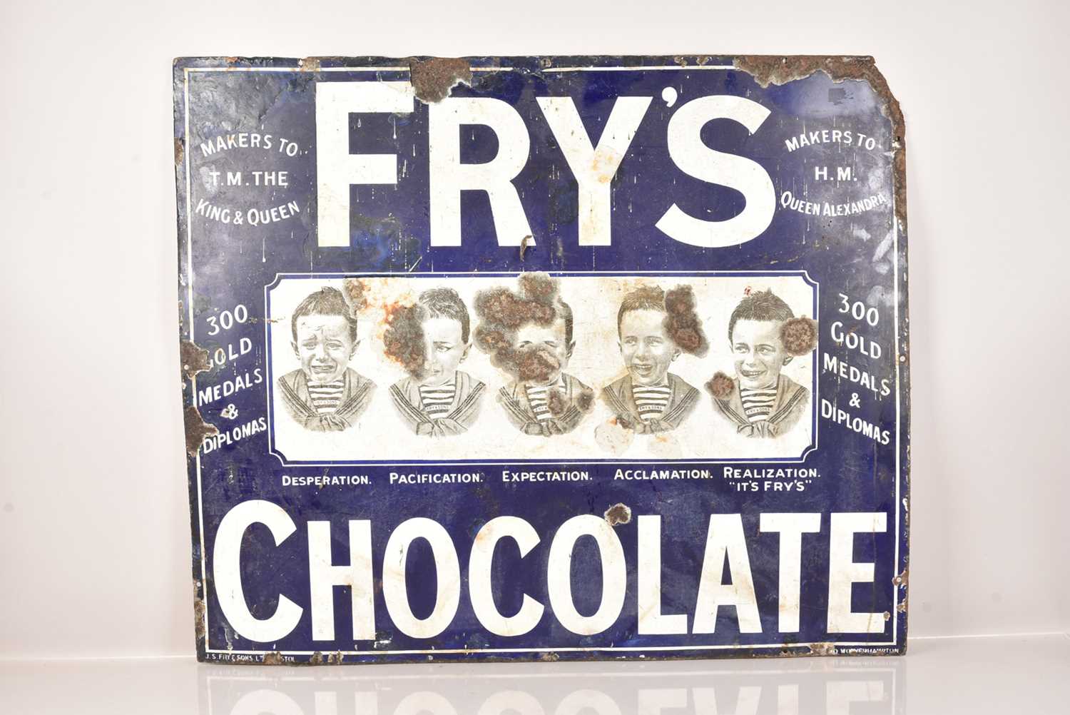 Lot 96 - Fry's Chocolate Advertising Enamel Sign