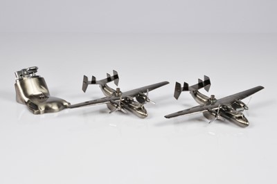Lot 234 - Two novelty aircraft table lighters