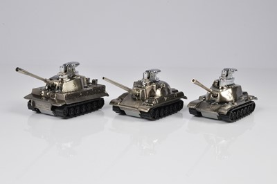 Lot 235 - Three novelty tank table lighters