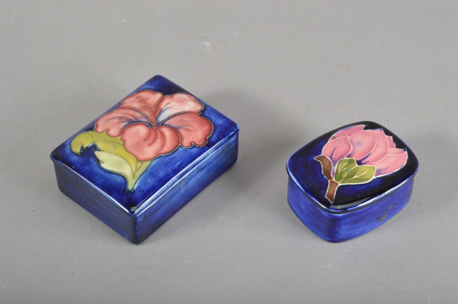 Lot 90 - An early Moorcroft pottery rectangular covered box