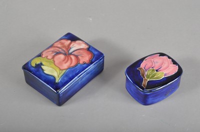 Lot 90 - An early Moorcroft pottery rectangular covered box