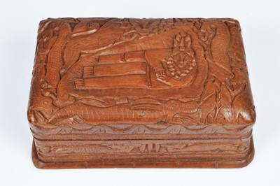Lot 250 - A collection of five vintage middle and far eastern treen cigarette dispensers