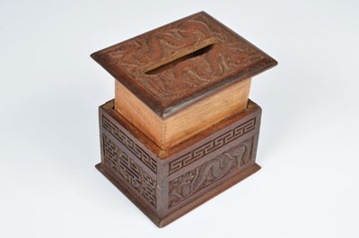 Lot 250 - A collection of five vintage middle and far eastern treen cigarette dispensers