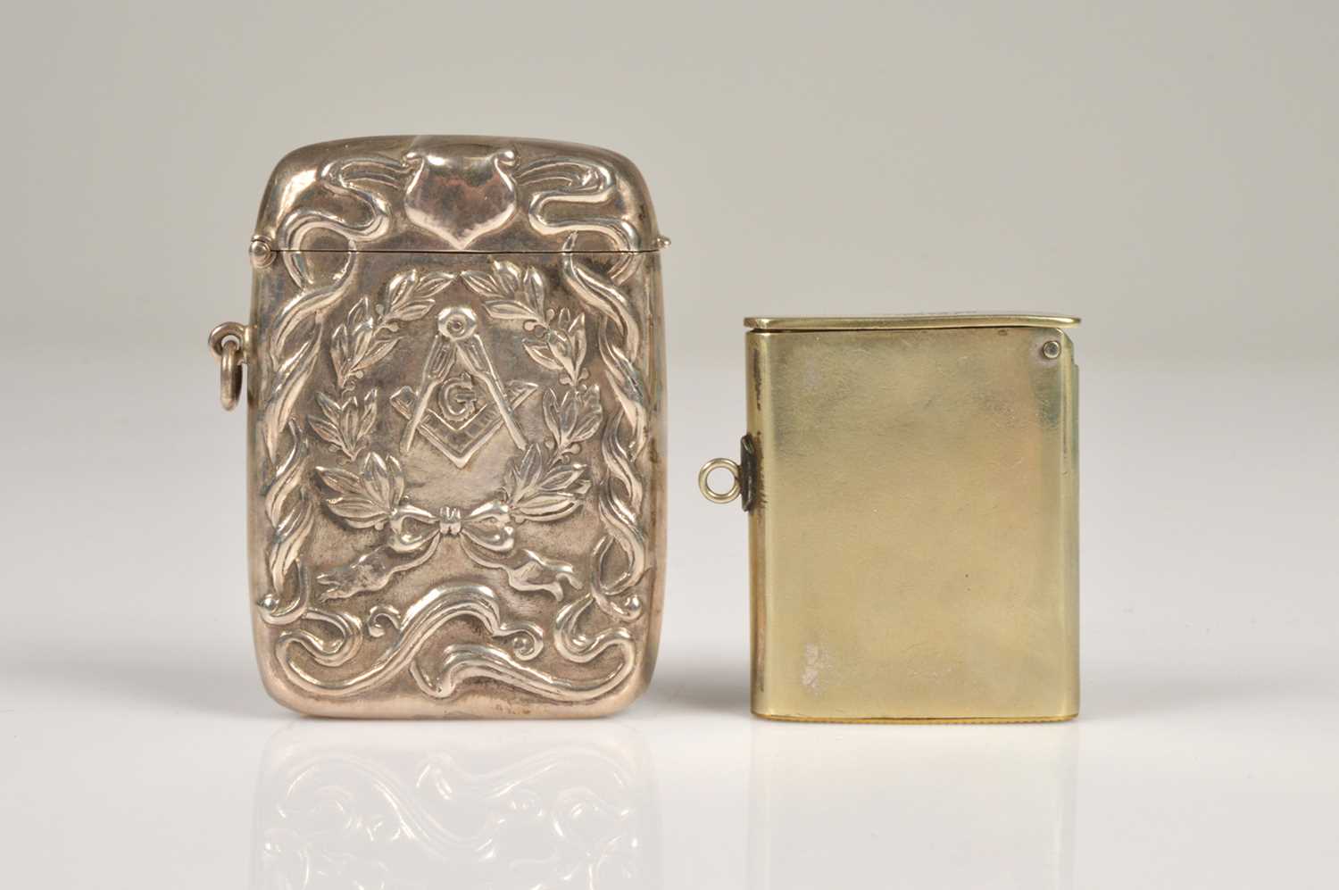 Lot 283 - A base metal Trick Opening Vesta Case