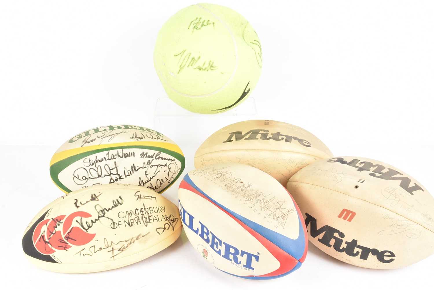 Lot 307 - A small selection of signed Rugby Balls