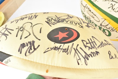Lot 307 - A small selection of signed Rugby Balls