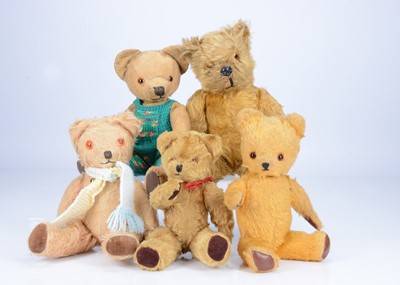 Lot 138 - Five post-war teddy bears