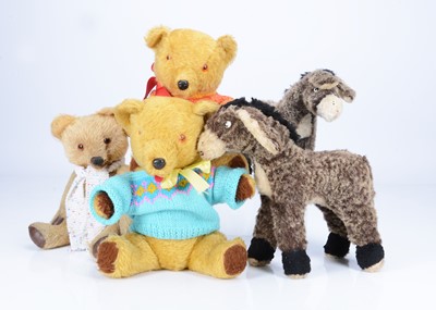 Lot 145 - Five Irish teddy bears and soft toys