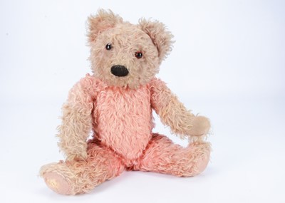 Lot 153 - A 1930s pink mohair Chad Valley teddy bear the childhood bear of Claudia Payne