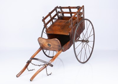 Lot 185 - A large G & J Line wooden ride on horse and hay cart