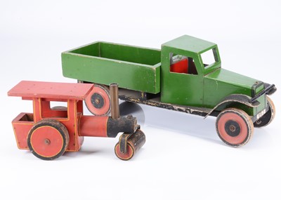 Lot 194 - A 20th century toyman’s wooden open-bed lorry