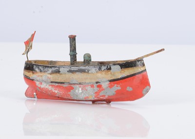 Lot 214 - An early German painted tinplate steam boat