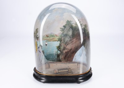 Lot 215 - A painted dome and music mechanism from a scenic automaton