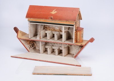 Lot 216 - A rare Erzgebirge Noah’s Ark and animals with very rare ark animal list