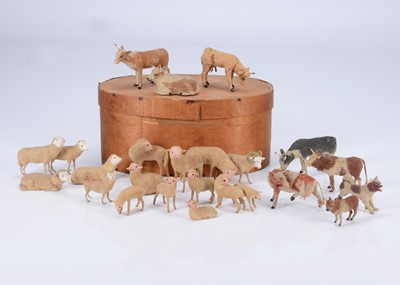 Lot 219 - A set of 19th century German composition farm animals with cast-metal legs