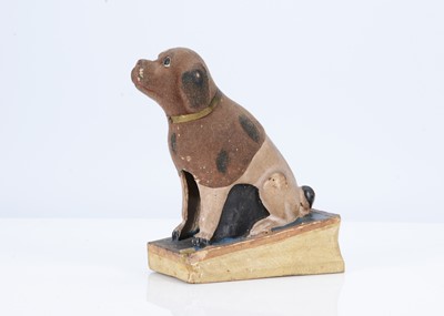 Lot 223 - An 19th century German papier-mâché dog squeak toy
