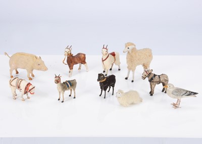 Lot 225 - Various German skin and composition animals