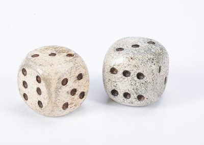 Lot 245 - Two large 19th century bone dice