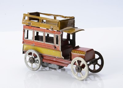 Lot 281 - A small Distler clockwork lithographed tinplate double decker bus