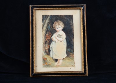 Lot 371 - An 19th century watercolour of Dear Dottie by Anna Bushe