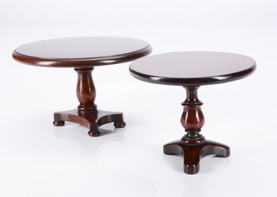 Lot 482 - Two 19th century dolls’ or apprentice piece circular mahogany tables