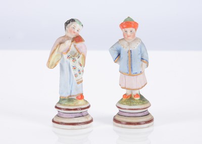 Lot 486 - A pair of 19th century German bisque miniature or dolls’ house figures