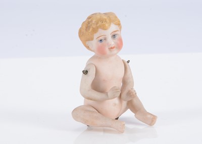 Lot 499 - A small unusual jointed all bisque baby doll, possibly Kling