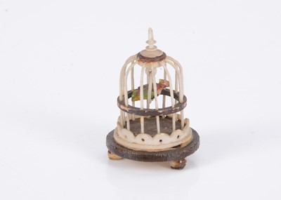 Lot 556 - A rare 19th century bone ‘antler’ dolls’ house birdcage
